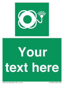 Custom sign safe condition Lifebuoy with light